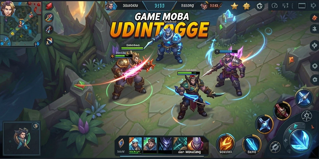 Tampilan gameplay seru dari UDINTOGEL yang menampilkan pertempuran epik.
