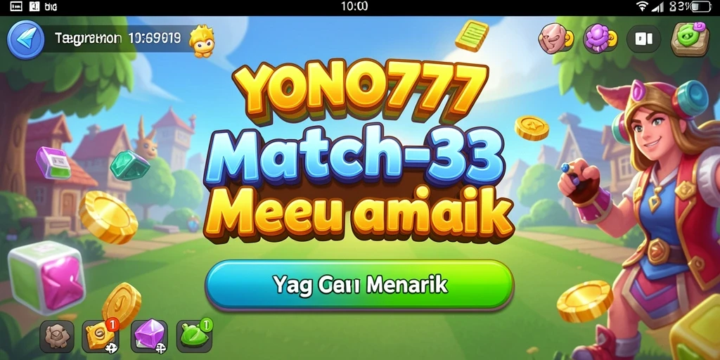 Tampilan gameplay YONO777 yang seru dalam momen pencocokan objek match-3.